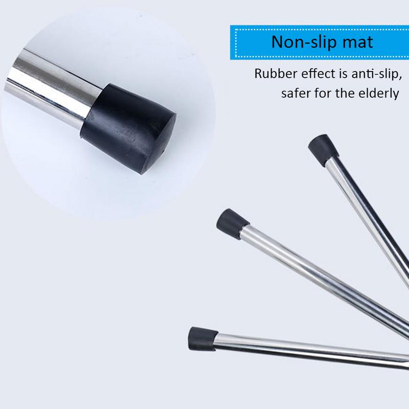 Outdoor Leisure Stainless Steel Folding Cane Walker Elderly Three-legged Cane Stool Portable Three-legged Cane Stool