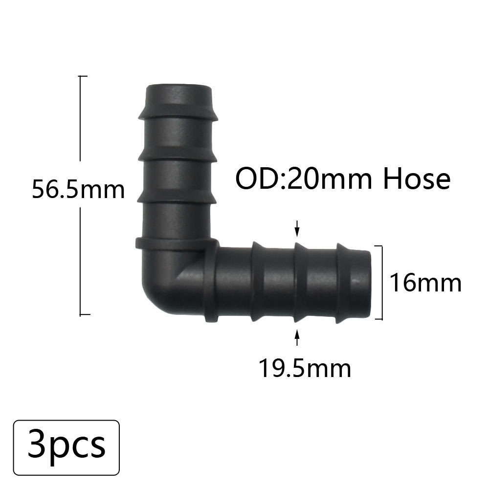 Plastic Hose Barb Connectors 16/20/25mm Pe Tube Tee Elbow Cross End Plug Reducing Coupler Drip Irrigation Fitting 1/2 3/4 1": green