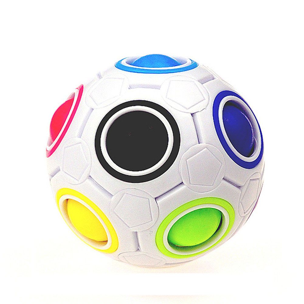 Antistress Stress Relief Cube Rainbow Ball Puzzles Football Cube Funny Hand Game Brain Teaser Educational Fidget Toys For Kids: white
