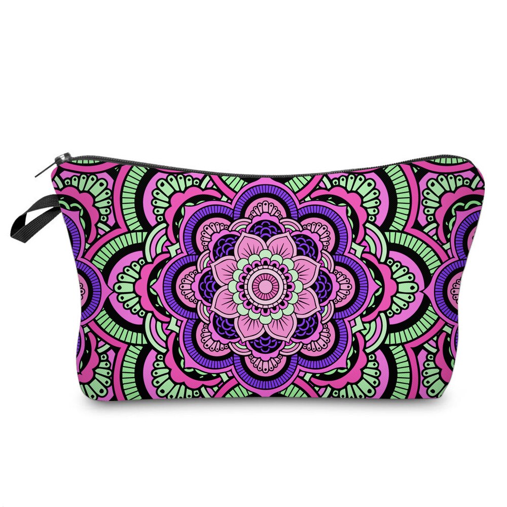 Deanfun Mandala Blomstertryk Kosmetik Taske - Vandtæt Polyester Pung til Kvinder Makeuptaske: 51466