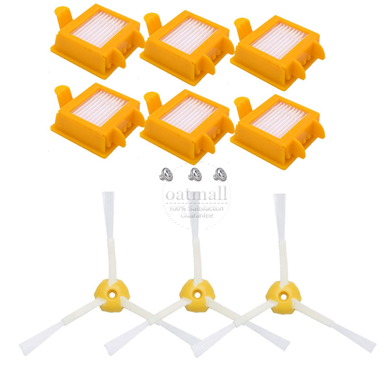 Para iRobot Roomba 770 780 790 700 Series accesorios repuestos Kit de repuesto de aspiradora cepillo lateral de cerdas filtro HEPA: YELLOW