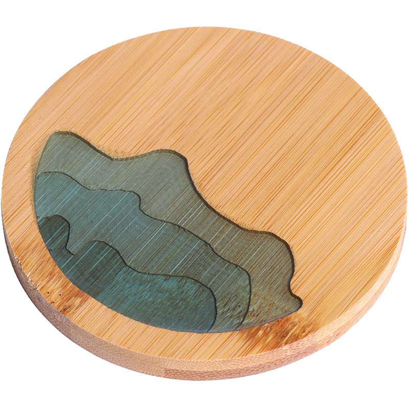 Chinois frais paysage caboteur napperon bambou caboteur résine moule ensemble plateaux à thé étanche isolation Pad antidérapant Table décor: C