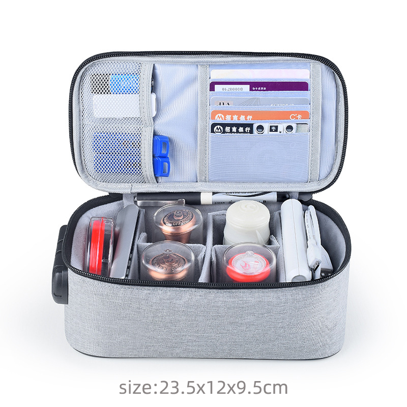 Large-capacity Document Storage Organizer Bag File Container Bills Folder File U Disk Arrange Briefcase Practical Accessories: D Gray