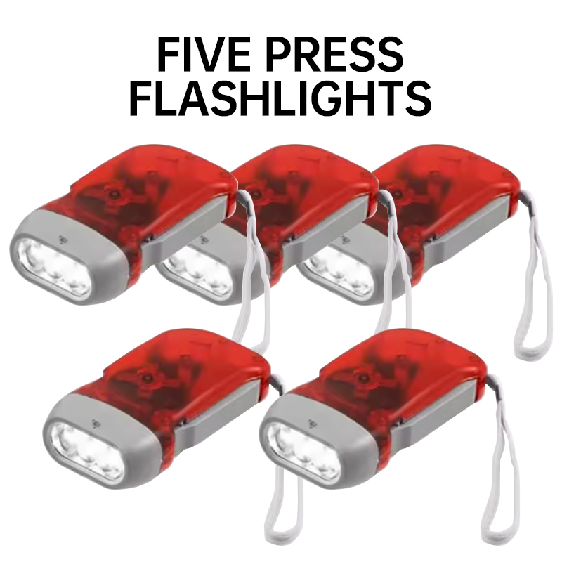 LED Hand Pressed Eco-friendly Flashlight, Portable Camping Light, Mini Hand Pressed Generator Crank Flashlight, Pocket Light: PURPLE