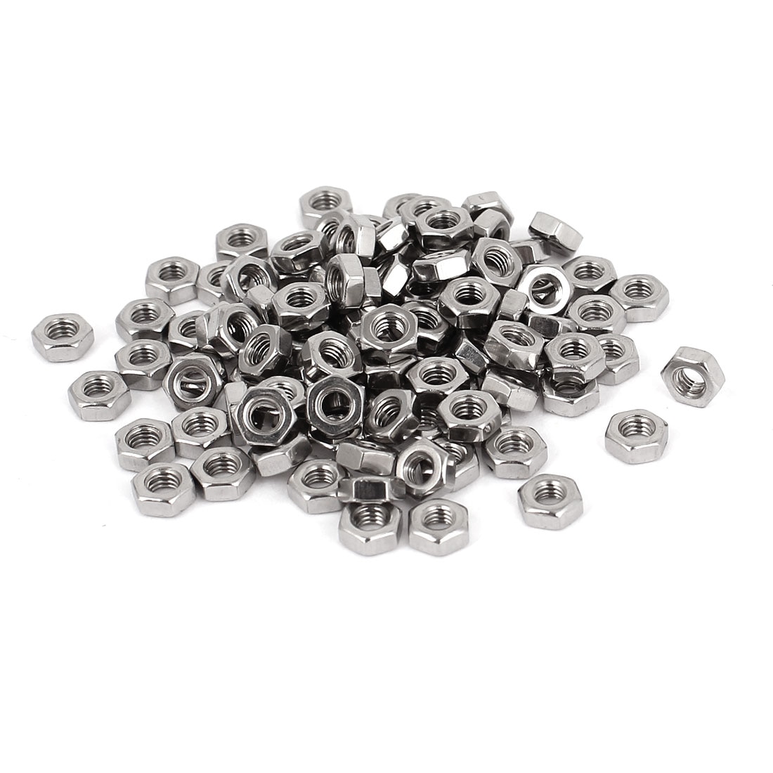 UXCELL 100Pcs Metric M3 Hex Nuts 304 Stainless Steel Fastener Din 934 For Screws Bolts
