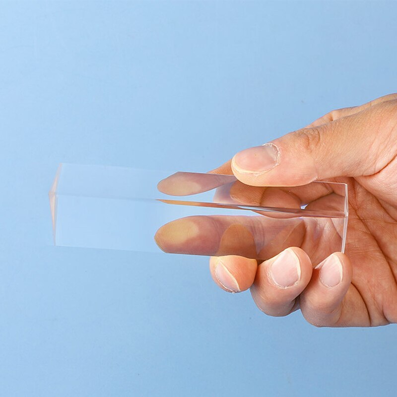 Triangular Prism Optical Glass Rainbow Photo Photography Props Seven-Color Light Triangle Kaleidoscope Polygonal Prism: 10cm(no holes)