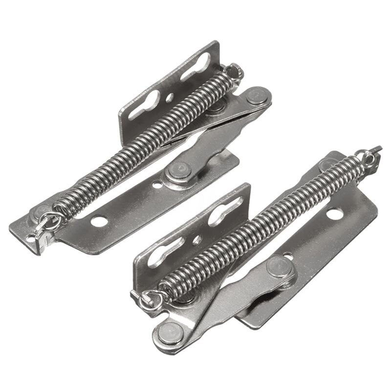 2x 80 degree Sprung Hinges Cabinet Door Lift Up Stay Flap Top Support Cupboard Kitchen