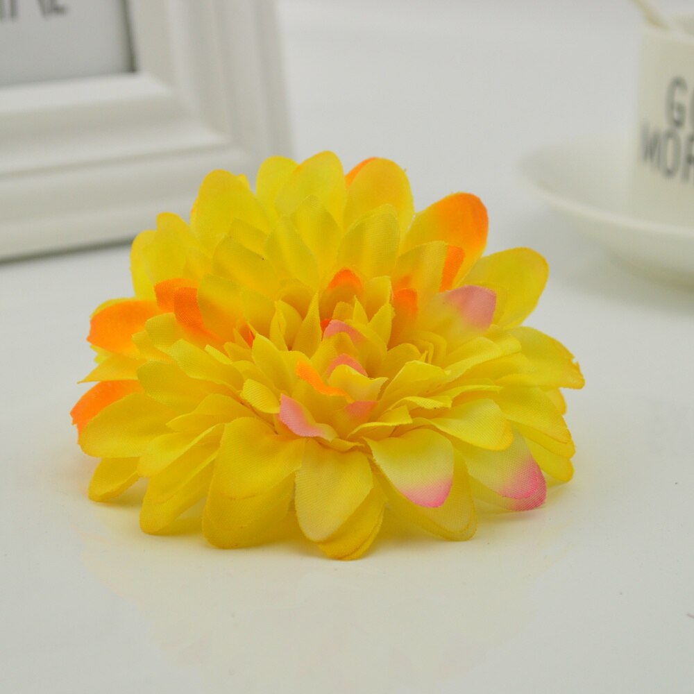10 stuks kunstbloemen goedkoop voor bruiloften, banketten, huisdecoratie, doe-het-zelf krans, handgemaakte bloemkunst, zijden gerbera, chrysanthemum