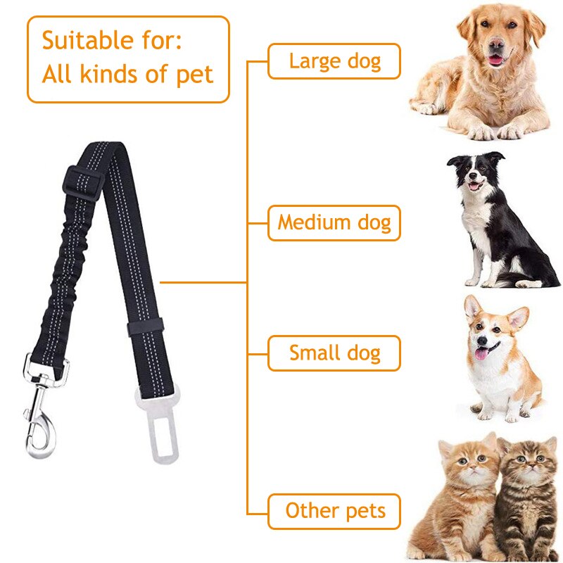 Huisdieren Autogordel Hond Seat Belt Honden Leash Voertuig Riem Verstelbare Demping Elastische Reflecterende Veiligheid Touw Voor Hond Kat d0011A