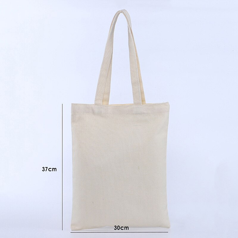 Kvinner stor lerret handlekurv gjenbrukbar myld ekstra stor tote dagligvarepose eco miljø shopper skuldervesker til ung jente: Beige (30 x 37)