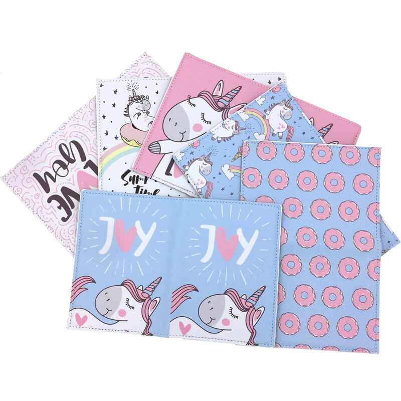 beignet licorne motifs protège-passeport femmes et hommes voyage passeport couverture en cuir avec 6 styles pour choisir