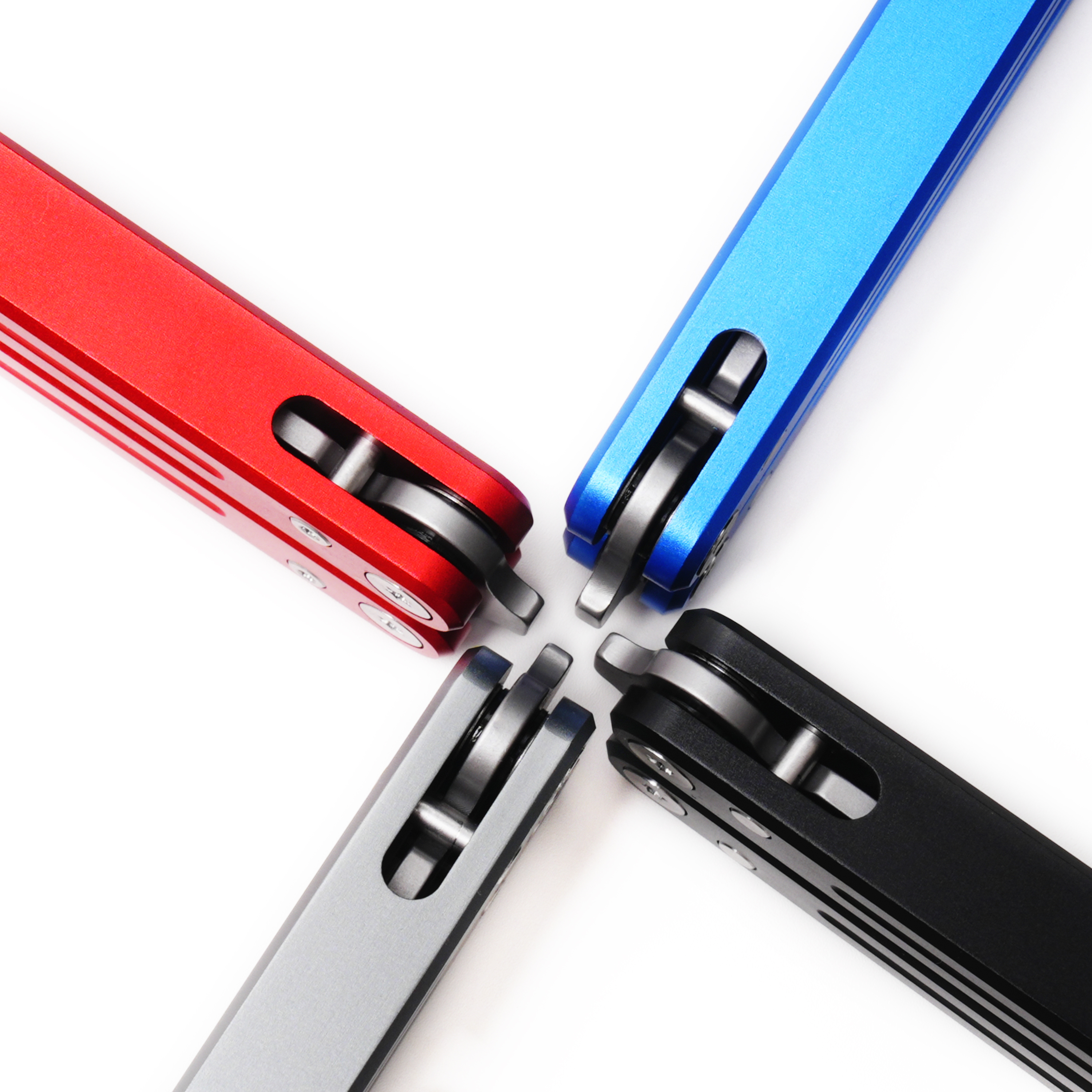TlGLE Barison Aluminum Alloy HandleFoldable 3r13 Steel Blade Without CuttingEdge Blade Secure Outdoor Practice Blue