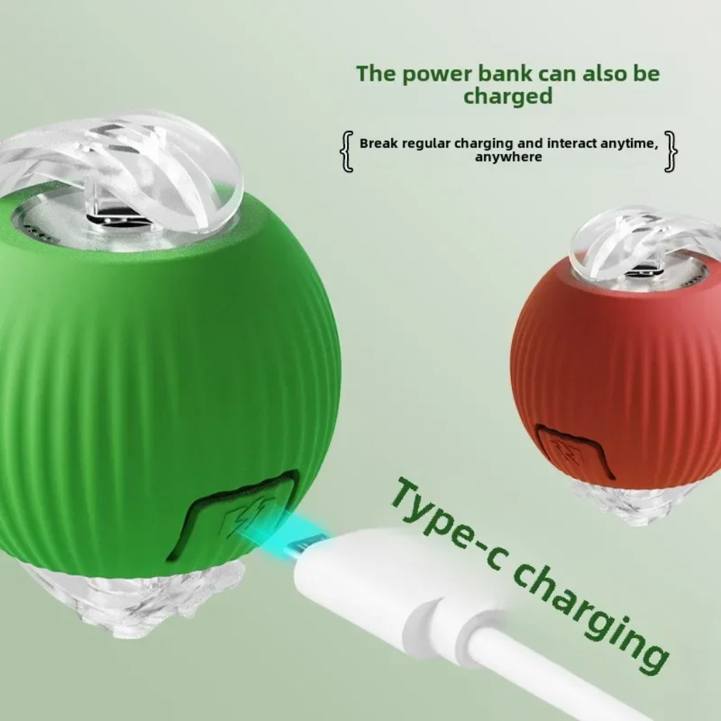 Bola rodante automática interactiva inteligente recargable para mascotas, productos para mascotas, juguete eléctrico con pelota para perros, cola simulada para gatos
