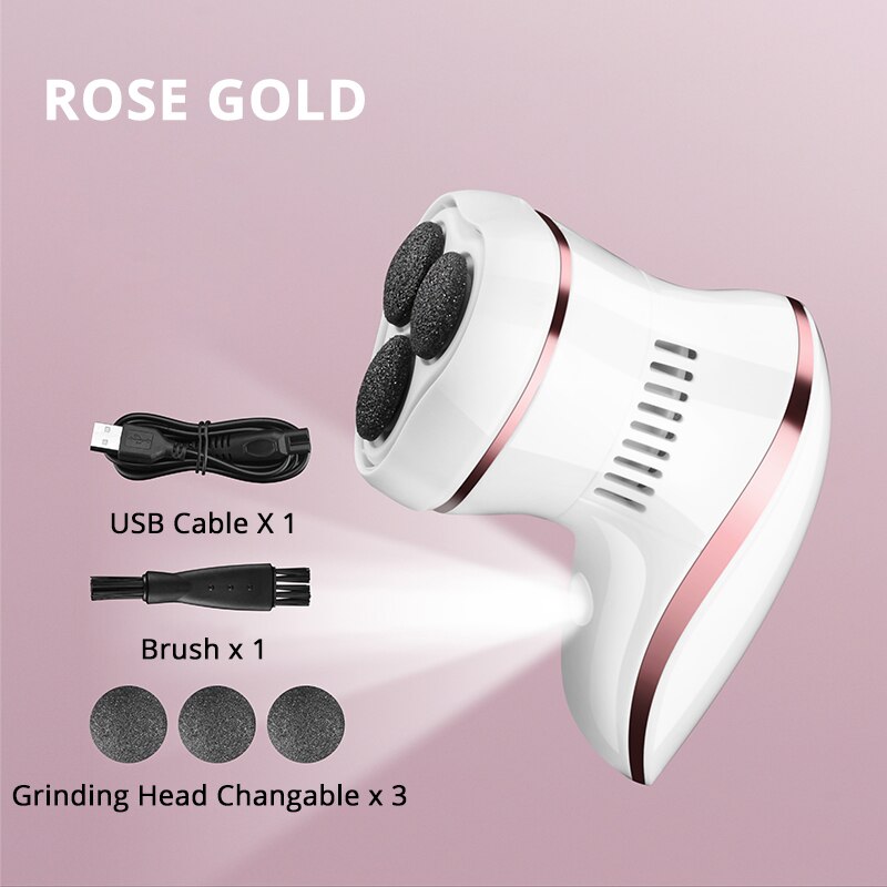 DIOZO Portable Electric Foot File Dead Skin Callus Remover For Foot Pedicure Foot Grinder Foot Care Tool Heel File Grinding: Rose gold