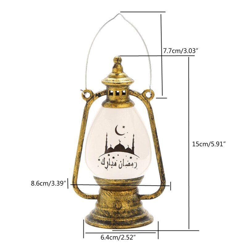 Eid Mubarak Led Wind Light Electronic Candle Lantern Night Light Ornament for ramadan Party Desktop Decoration Handheld Y5GB