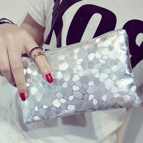 Kvinnors glitter paljetter plånböcker kväll fest clutch väska plånbok väska guld silver blå lila svart