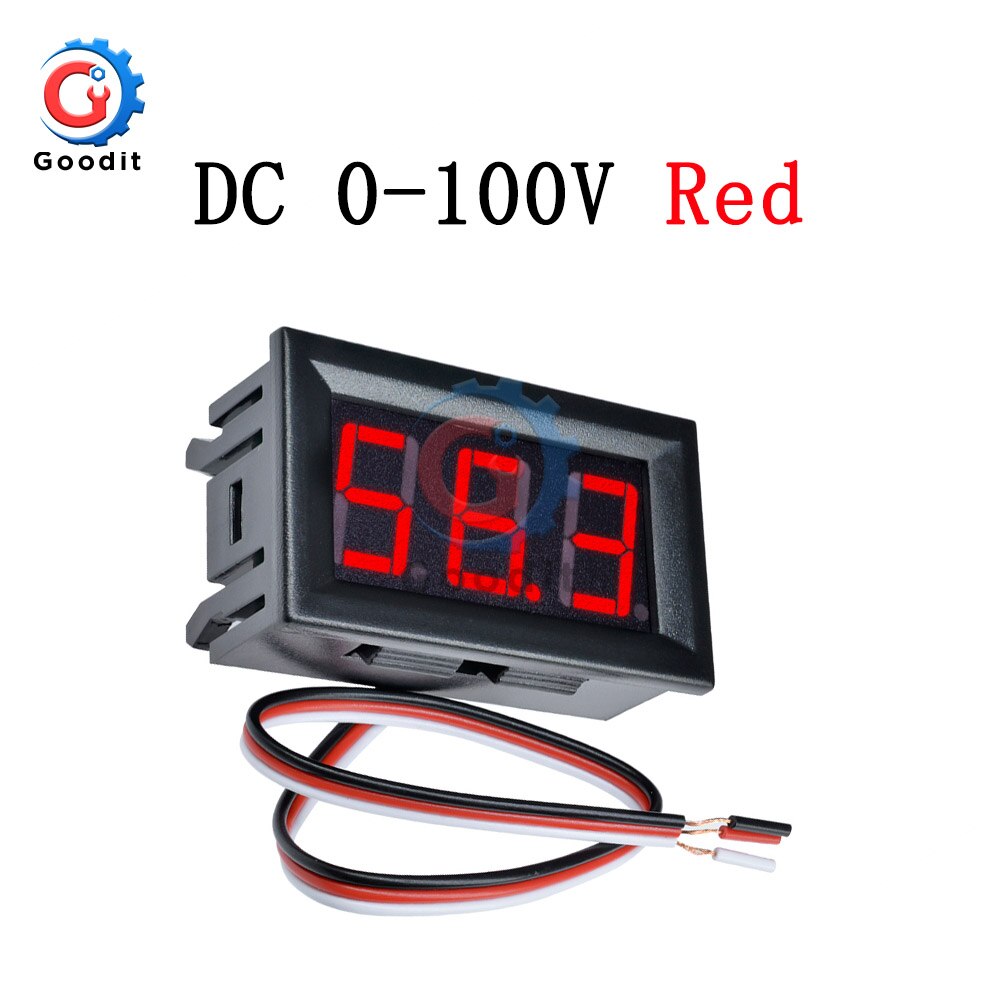 Mini LED Digital DC 0-100V Voltmeter Messgerät Spannung Volt Fahrzeuge Tafel Meter verrotten/Blau/Grün 12V 24V 48V für Auto etc: verrotten