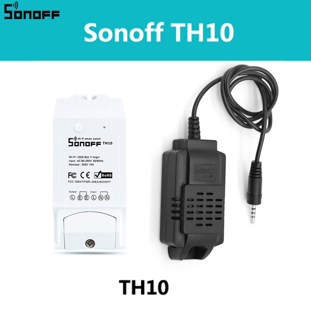 Sonoff-interruptor inteligente TH16 TH10 WiFi, Sensor de temperatura, humedad, transmisor de temperatura y humedad DS1820, AM2301: TH10  Si7021