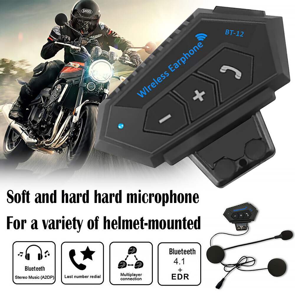 Easy to operate Motorcycle Helmet Earphone Bluetooth Wireless Earphone Rechargeable Microphone For Motorcycle Riding Clear voice