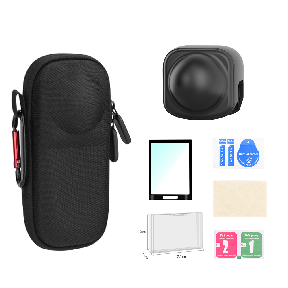 BRDRC Mini-Tragetasche für Insta360 X5 X4, tragbare Karosserie-Aufbewahrungsbox, kratzfeste Tasche mit Karabiner, Sportkamera-Zubehör: Bunte