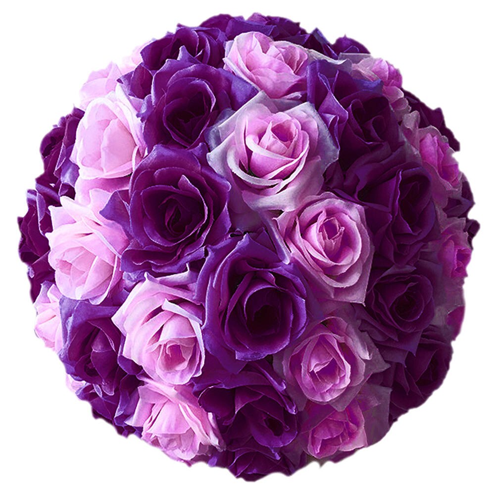 Wedding Decoration Silk Rose Balls Flower Kissing Ball Wedding Decoration Home Party Decor Accessories: Plum