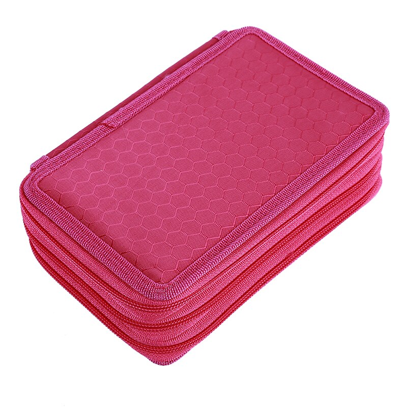 Multifunction Felt Pencil Bag Student Fabric Large Capacity Pencil Case Pen Box School Office Stationery Supplies: rose red