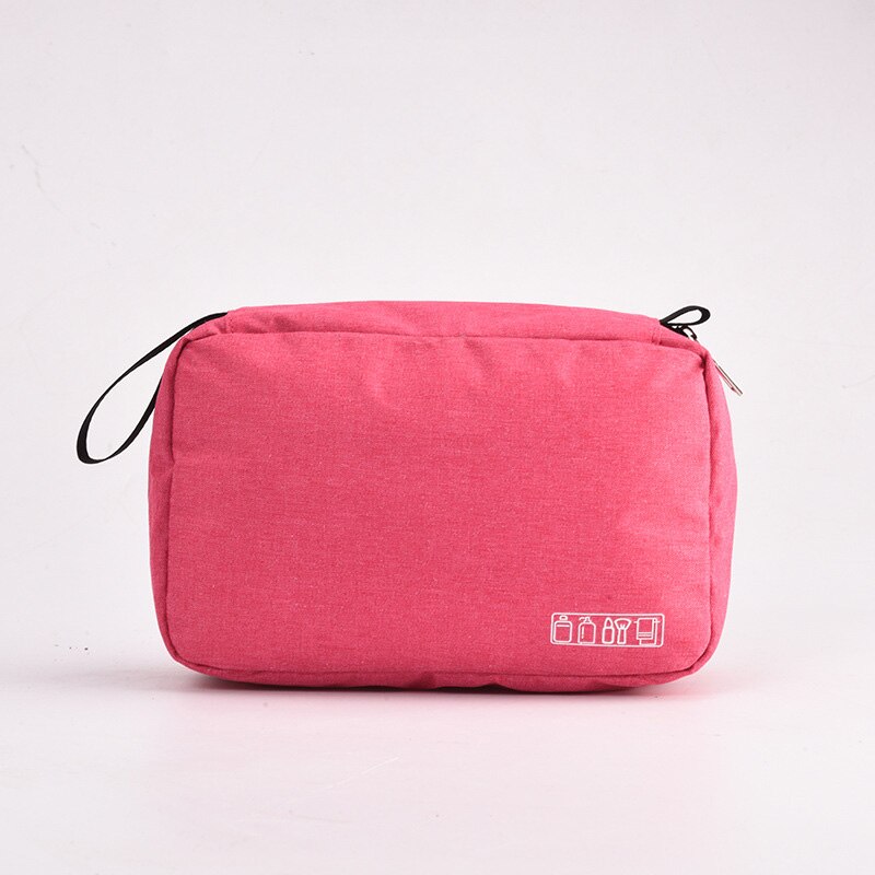 Travel Packing Cubes Organizers Waterproof Toiletry Storage Pouch Portable Hook Wash Cosmetic Bag Travel Accessories: Rose Red