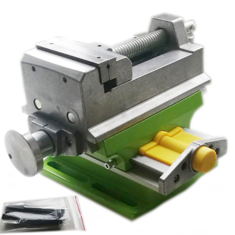 X Y-axis Table Bench Vise 3 inch Adjustable Cross Compound Desk Vise Worktable Bench Clamp Fixture For DIY Drilling