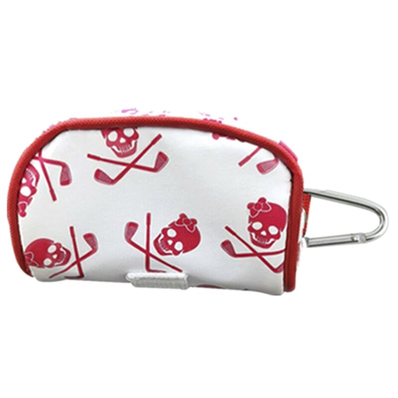 094C Mini Zipper Golf Ball Bag Tees Holder PU Leather Golf Waist Pouch Bag Container