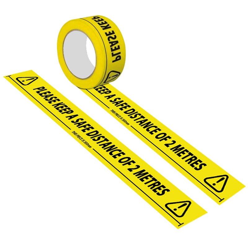 1 Pack Safety Tape 2M Metre Apart Social Safe Distancing Floor Tape