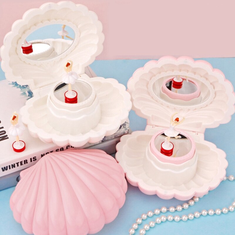 Caja musical bailarina, joyero, de cumpleaños para novia, decoración del hogar, adornos navideños para el hogar rosa claro