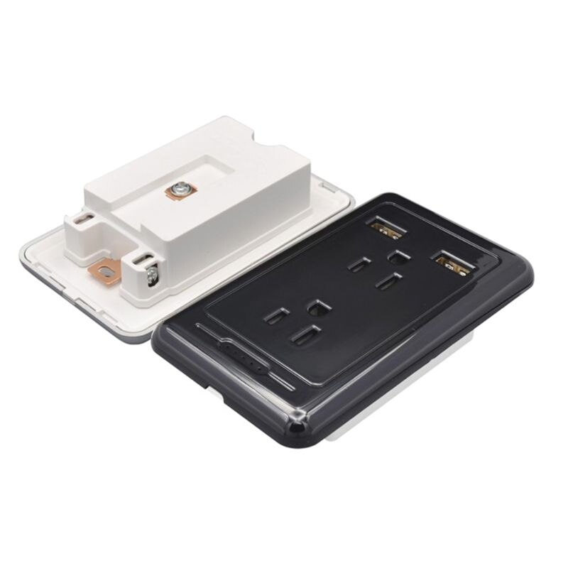 US Wall Panel Outlet with Dual USB Charger Electrical Socket Duplex Receptacle Socket for Home Room Use