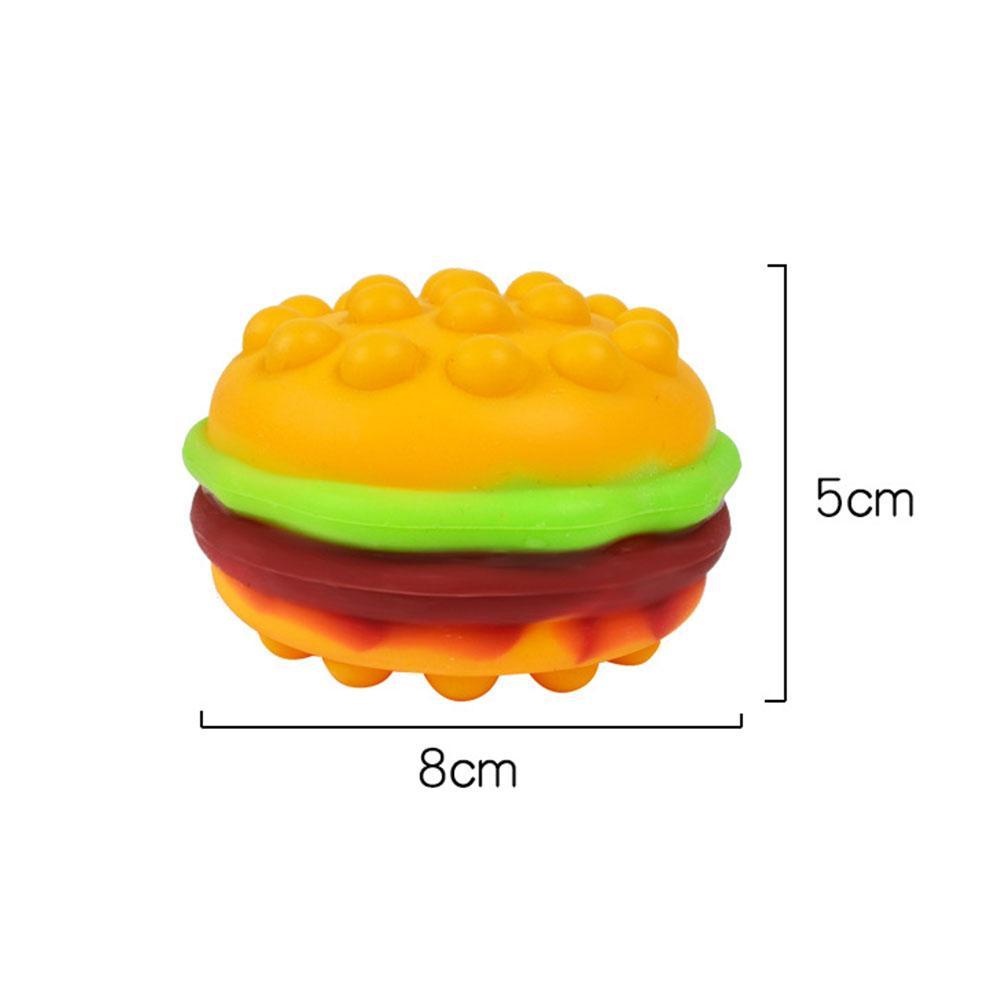 3D Squishy Hamburger Fidget Toys Silicone Decompression Silicone Squeeze Fidget Ball Fidget Sensory Toy Burger Stress Ball