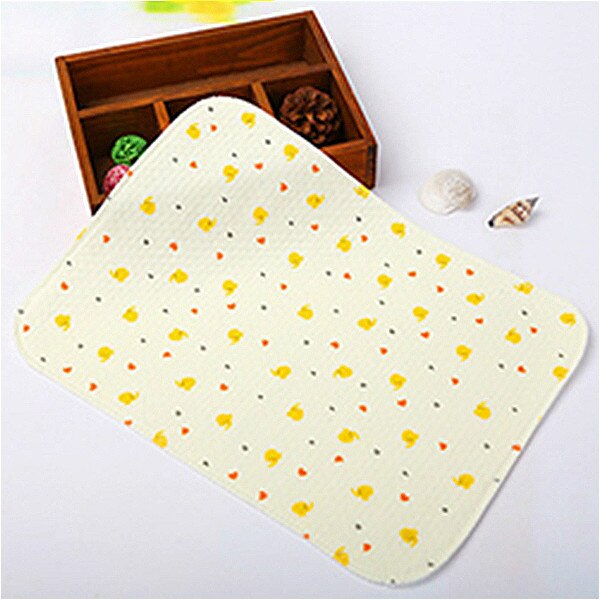 Bébé coton couche-culotte feuille Urine matelas à langer dessin animé réutilisable infantile literie Nappy Burp matelas matelas à langer soins de bébé: Yellow Big