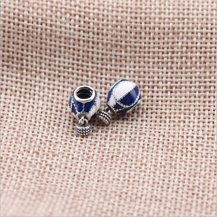 100% 925 Sterling Silver With Enamel air balloon Beads DIY accessorie Fits Pan Bracelets DIY berloque