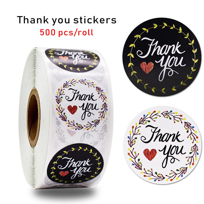 Pegatinas adhesivas con letras "Thank You'', 500 Uds., pegatinas de sellado para su pedido y pegatinas hechas a mano de 1 pulgada: A12