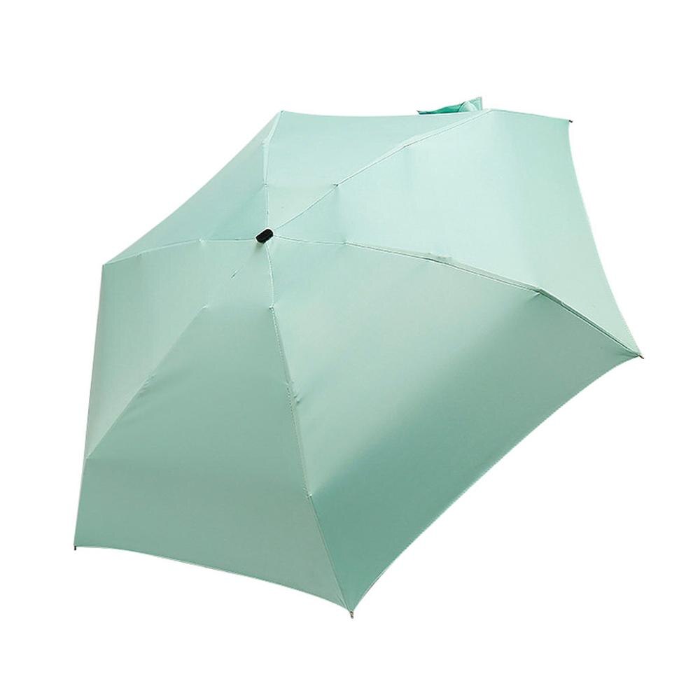 Flad letvægts paraply parasol let lommepose foldbar sol mini paraply  #3 b 22: Grøn