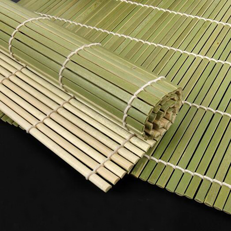 Outils de sushi écologiques rouleau bambou tapis roulants ensemble rouleau Handmake bambou Sushi tapis faisant Kit-vert