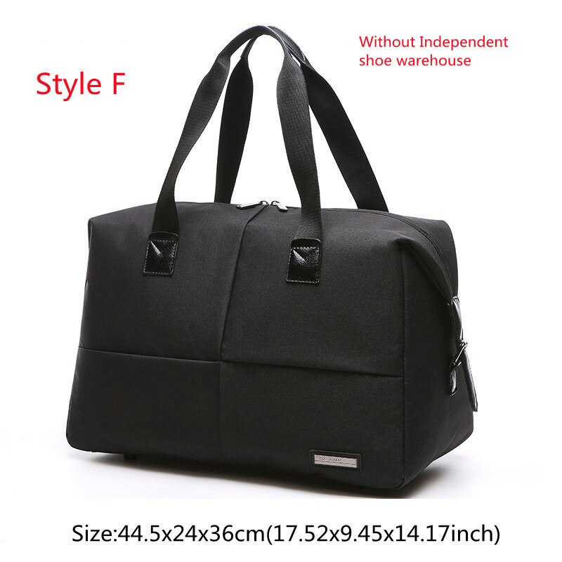 High Capacity Travel Tote Multifunction Cosmetic Clothes Storage Duffle Shoulder Bags Sports Fitness Handbag Accessories Supplie: F Black