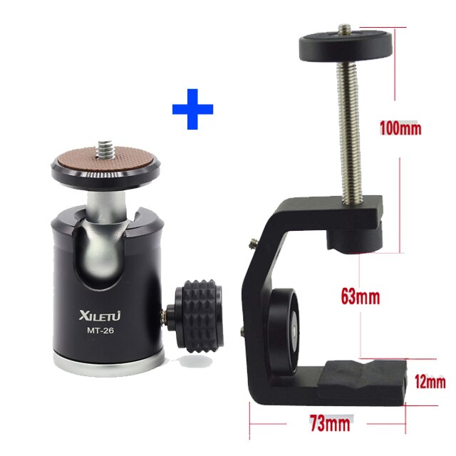 Outdoor Multifunction C Clip Tripod Ball Head Base Fixture Clamp For Cellphone Digital Camera Sports Camera: Blue