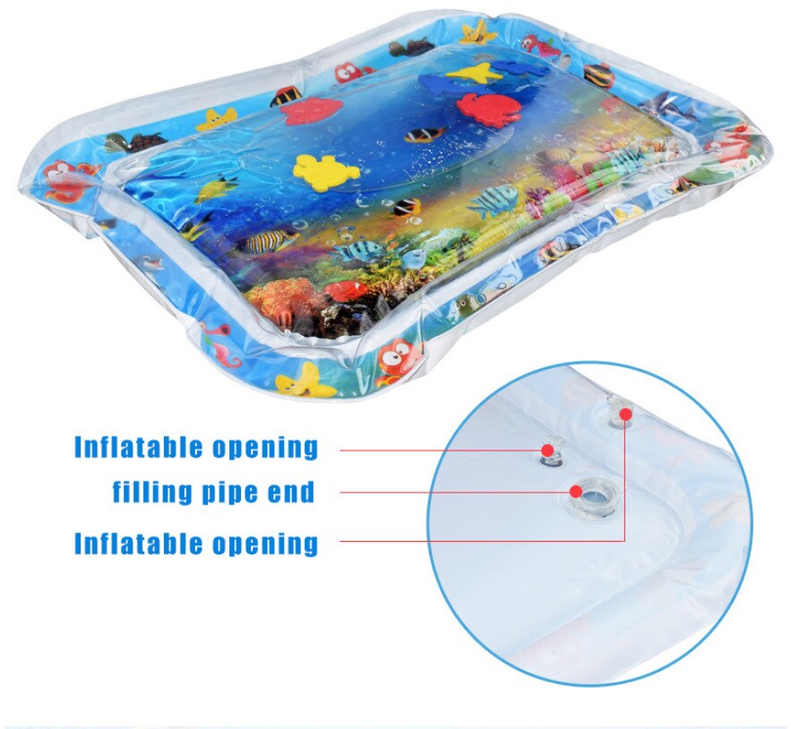 Baby lek vannmatte oppblåsbar spedbarn mage tid lekematte leker for barn matte sommer badestrand basseng spill baby treningsrom matte
