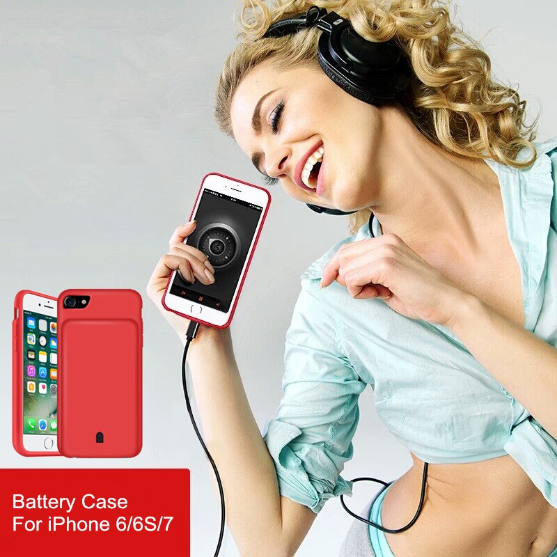 2019 caso do carregador de bateria para o iphone 7 8 plus 6s plus caso do banco de potência de backup portátil para o iphone 8 7 6s bateria