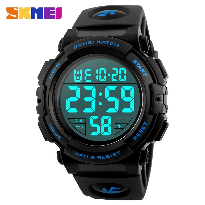 Kinder Kinder Uhren SKMEI Outdoor Sport Digital Uhr Wasserdicht 50M Kinder Jungen Armbanduhren 1258: Blue