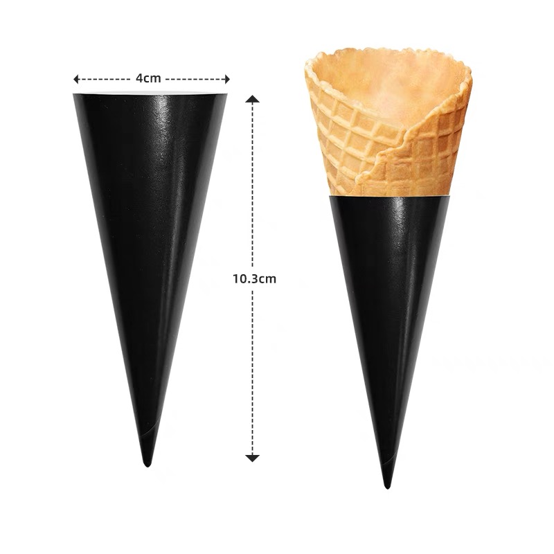 1000pcs Ice Cream Cone Holder Cover Paper Sleeve Cup for Wedding Birthday Party Supplies: Light Grey