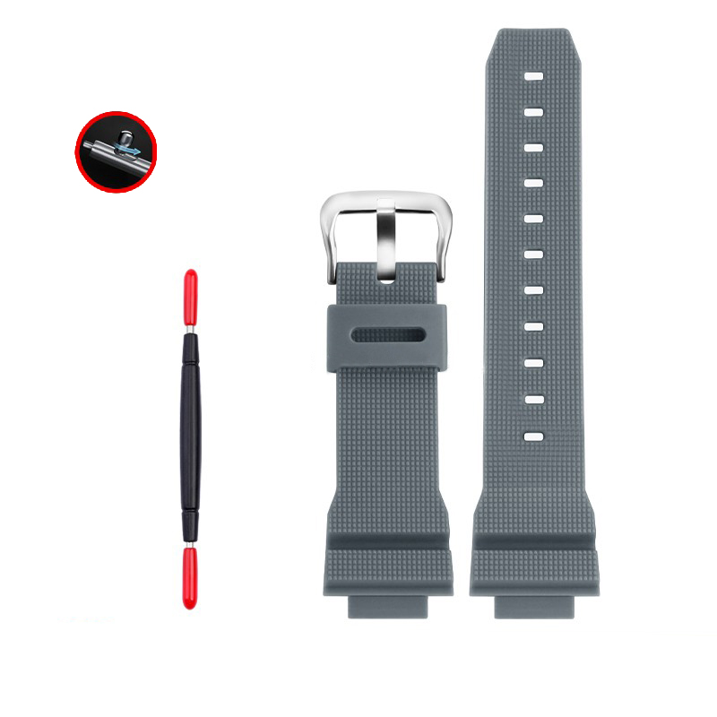 pour Casio G-SHOCK Bracelet en Silicone GM2100/5600/6900 GA2100 DW5600 Bracelet de montre étanche en caoutchouc Bracelet de montre hommes 16MM: Noir gris