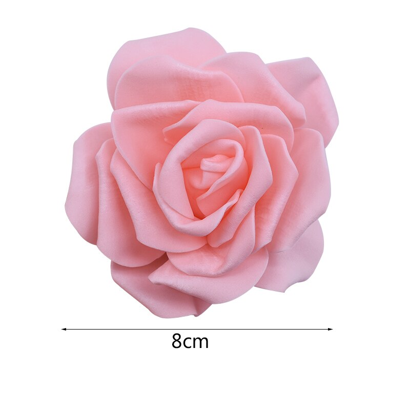 30Pcs 8 Cm Grote Foam Rose Kunstmatige Bloemhoofdjes Voor Bruiloft Decoratie Diy Kransen Boeket Handgemaakte Ambachten Accessoires