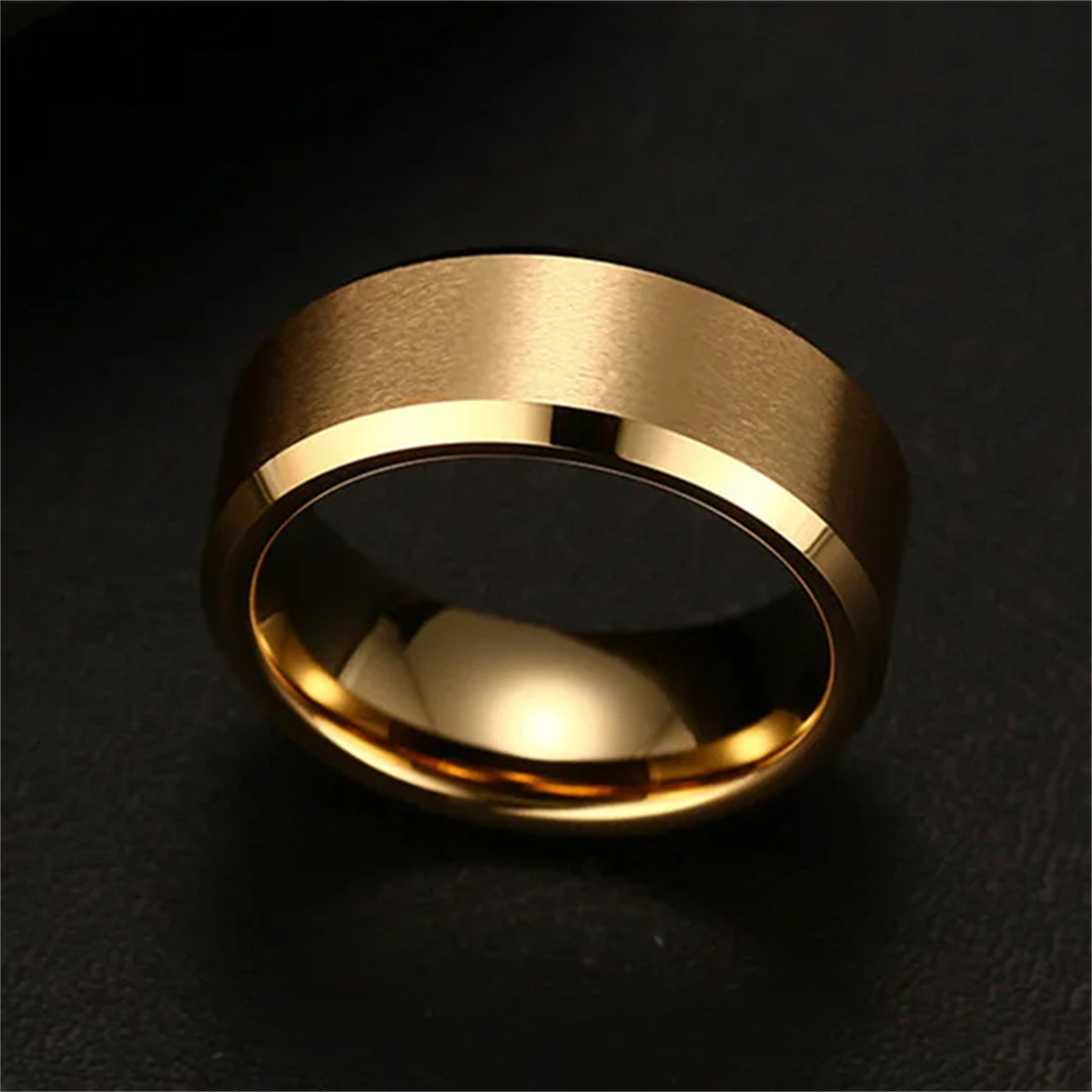 Charme smykker ring til mænd og kvinder rustfrit stål sorte ringe bryllup forlovelsesring matte herresmykker