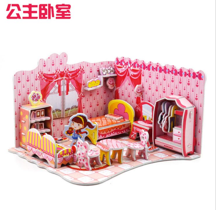 3D Puzzle DIY Puzzle giocattolo Del Bambino Del Capretto apprendimento Precoce Castello Costruzione modello regalo Bambini Case Di Puzzle Learning Education Puzz: Puzzle 2