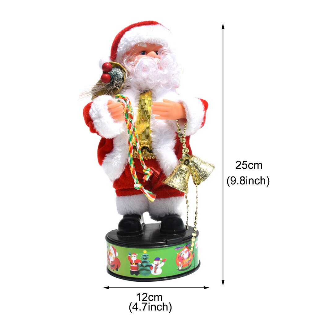 Muñeco de Papá Noel, muñeco de Papá Noel de Navidad, juguete bailarín de canto eléctrico, de Año , juguete de adorno para árbol de Navidad