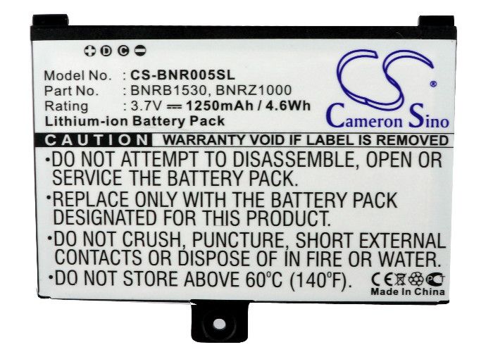 Cameron sino 1250 mah bateria bnrb1530, bnrb454261, bnrz1000 para barnes & noble 005, bnrv100, bnrz100, nook, nook clássico